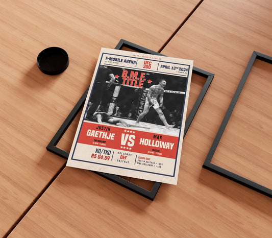 Max Holloway Vs Justin Gaethje Poster